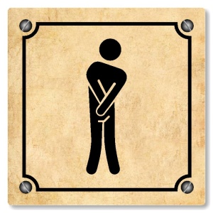 WC muži, 100x100mm, pergamen, Kansas